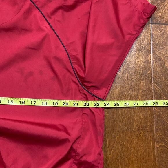 FootJoy V-Neck Red Black Golf Windbreaker Short Sleeve Men's Size Medium - Picture 9 of 10